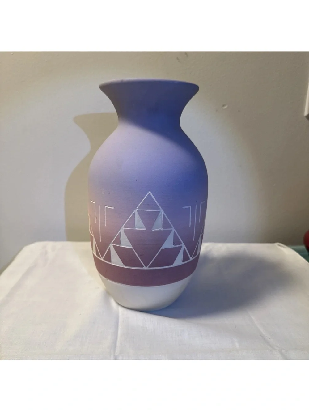 Vintage Native American Sioux art vase signed “Little Thunder”